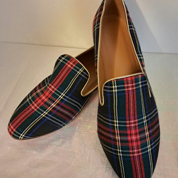 J. Crew Shoes - J. Crew Plaid Flats in Red and Blue